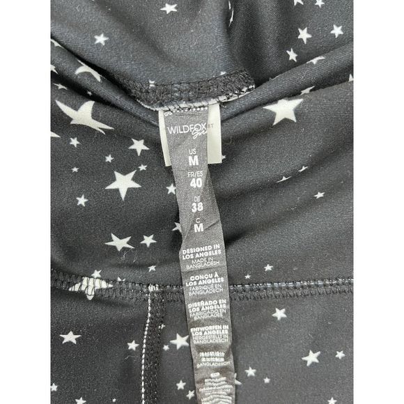 WILDFOX Sweat Black Star Print Leggings Size Medium - Picture 4 of 11